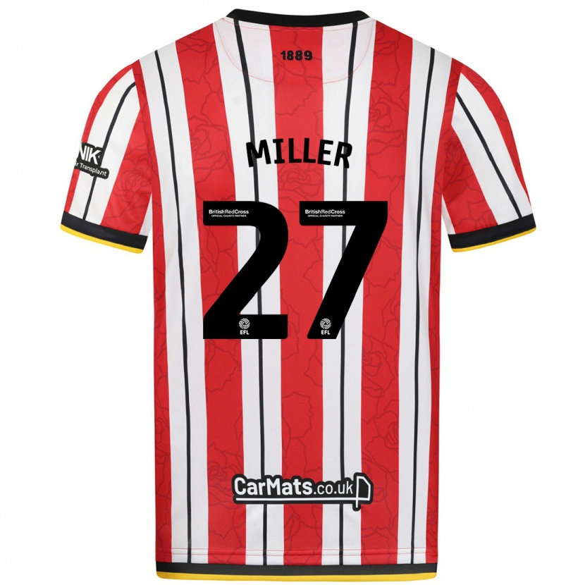 Danxen Kid Lara Miller #27 Red White Stripes Home Jersey 2024/25 T-Shirt