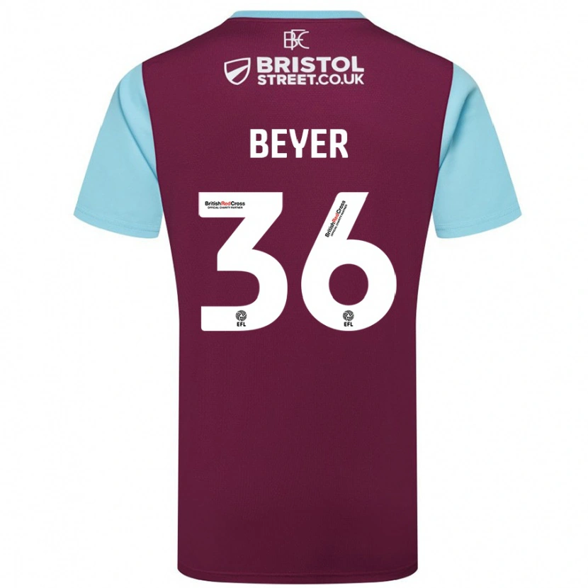 Danxen Kid Jordan Beyer #36 Burgundy Sky Blue Home Jersey 2024/25 T-Shirt