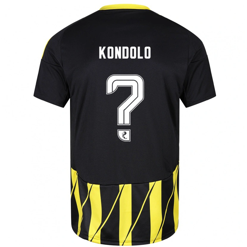 Danxen Kid Christovie Kondolo #0 Black Yellow Away Jersey 2024/25 T-Shirt