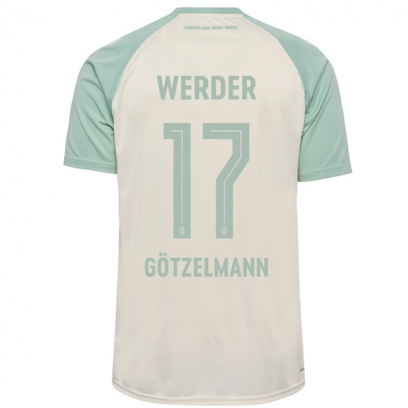 Danxen Kid Patrick Götzelmann #17 Off-White Light Green Away Jersey 2024/25 T-Shirt