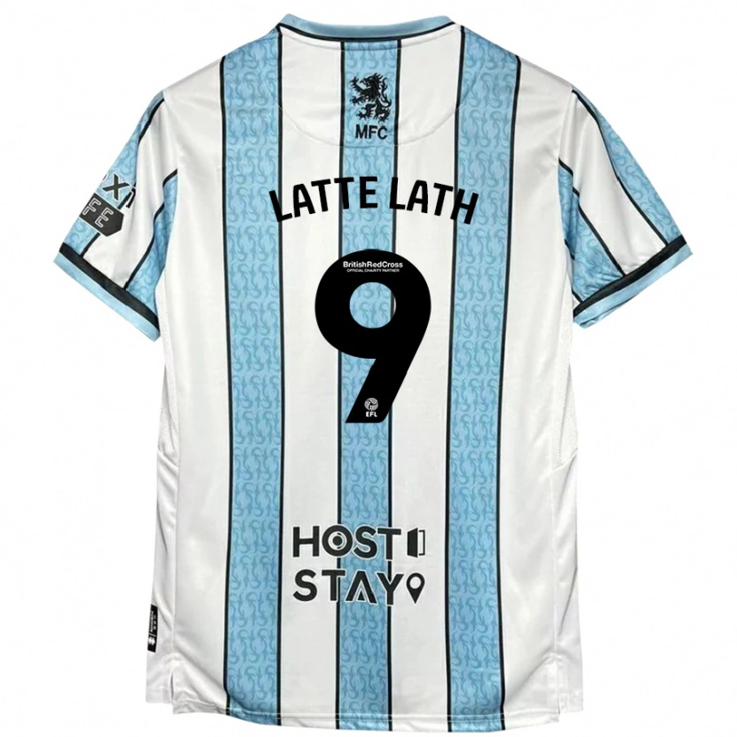 Danxen Kid Emmanuel Latte Lath #9 White Blue Away Jersey 2024/25 T-Shirt