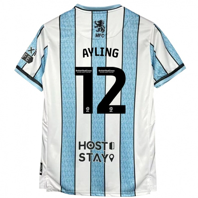 Danxen Kid Luke Ayling #12 White Blue Away Jersey 2024/25 T-Shirt
