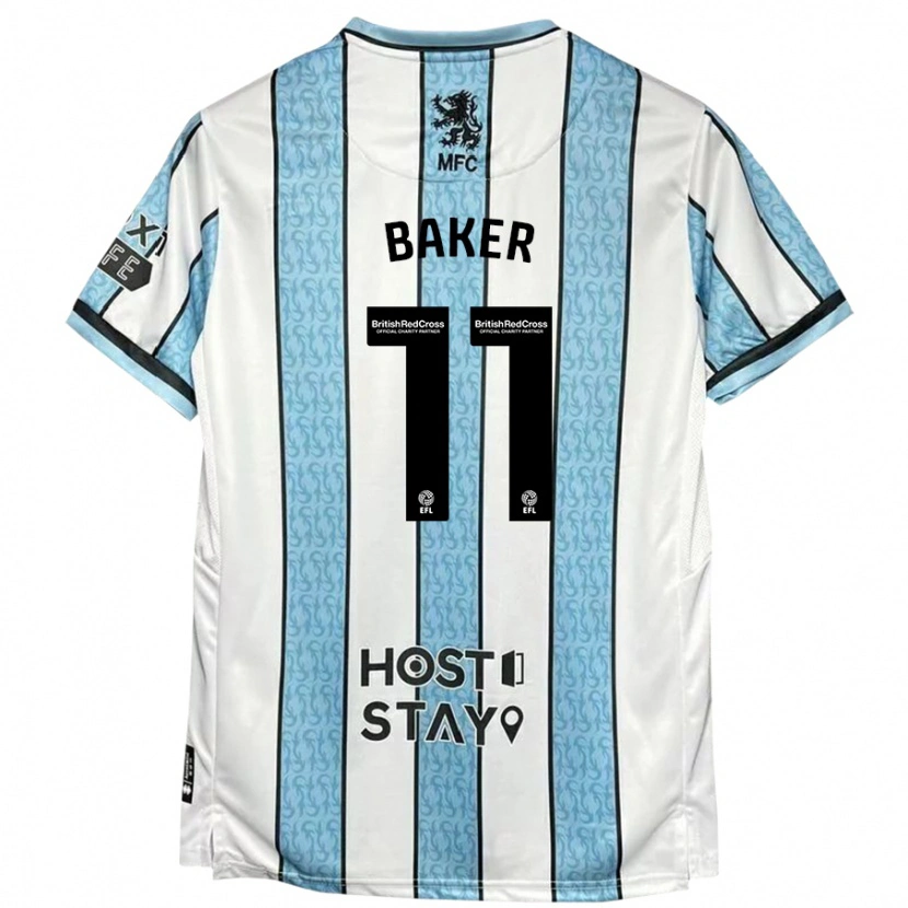 Danxen Kid Ella Baker #11 White Blue Away Jersey 2024/25 T-Shirt