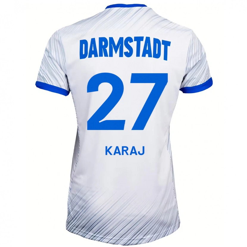 Danxen Kid Eraldo Karaj #27 White Blue Away Jersey 2024/25 T-Shirt