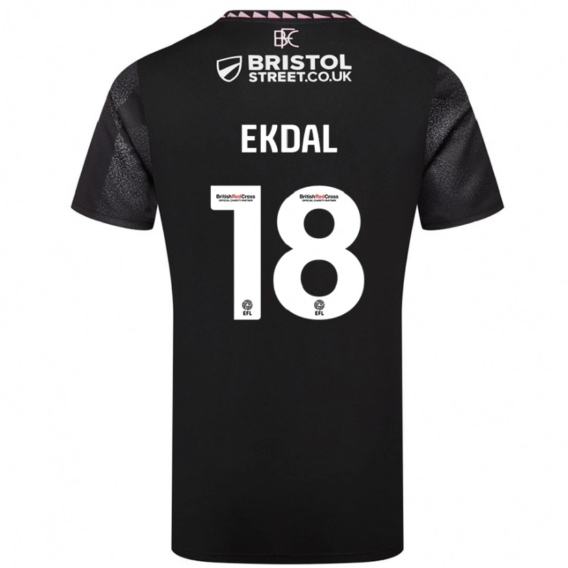 Danxen Kid Hjalmar Ekdal #18 Black Away Jersey 2024/25 T-Shirt
