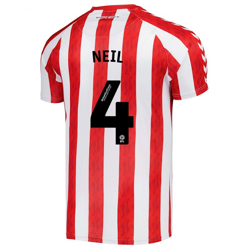 Danxen Men Dan Neil #4 Red White Home Jersey 2024/25 T-Shirt