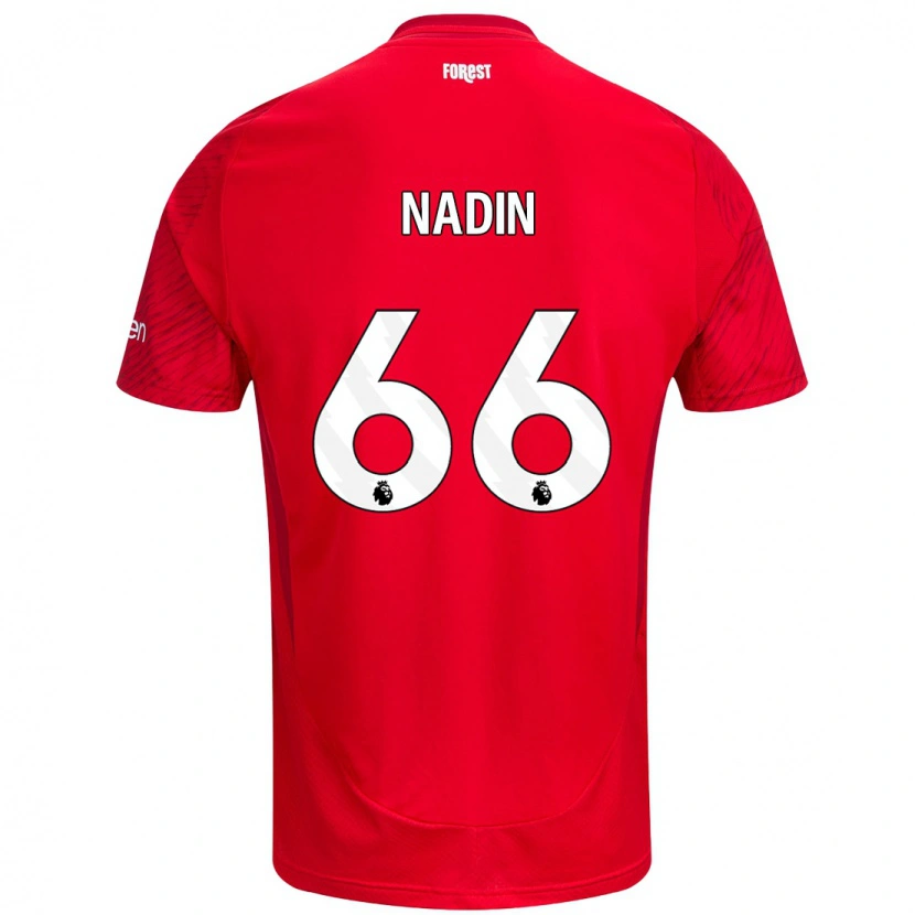 Danxen Men Jack Nadin #66 Red White Home Jersey 2024/25 T-Shirt