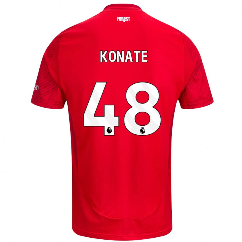 Danxen Men Ateef Konaté #48 Red White Home Jersey 2024/25 T-Shirt
