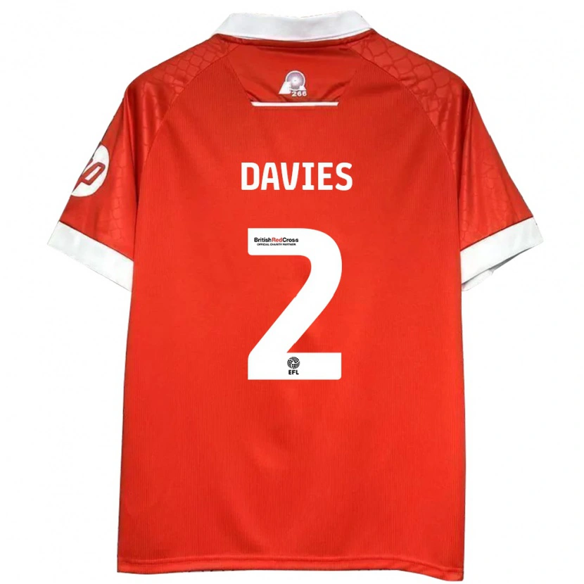 Danxen Men Phoebe Davies #2 Red White Home Jersey 2024/25 T-Shirt