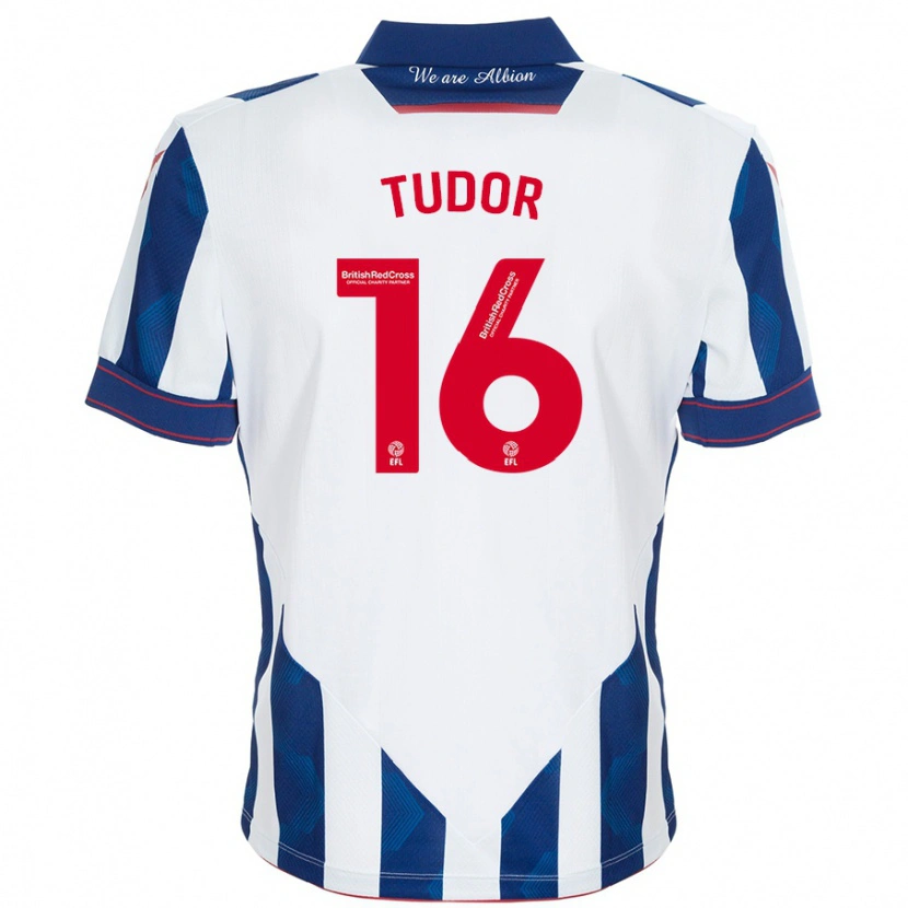 Danxen Men Sophie Tudor #16 White Dark Blue Home Jersey 2024/25 T-Shirt