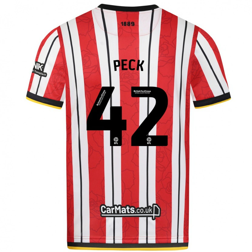 Danxen Men Sydie Peck #42 Red White Stripes Home Jersey 2024/25 T-Shirt