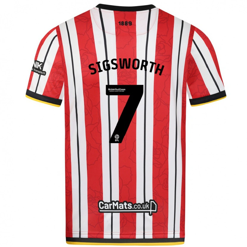 Danxen Men Jess Sigsworth #7 Red White Stripes Home Jersey 2024/25 T-Shirt
