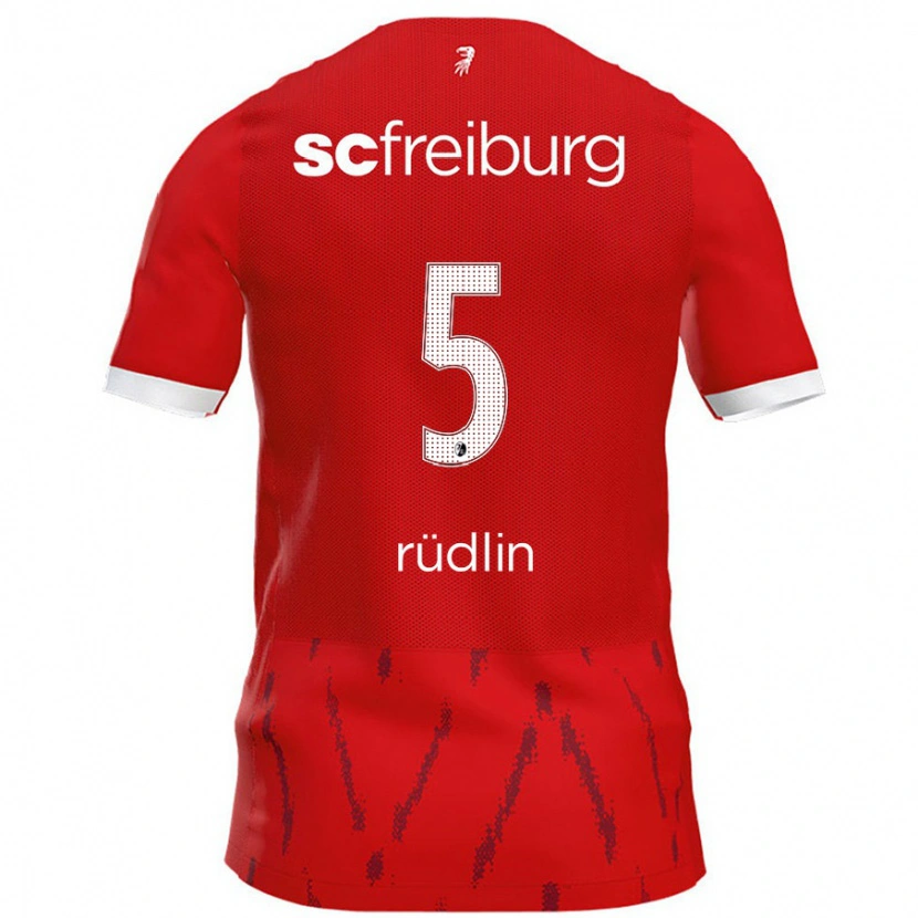 Danxen Men Fabian Rüdlin #5 Red Home Jersey 2024/25 T-Shirt