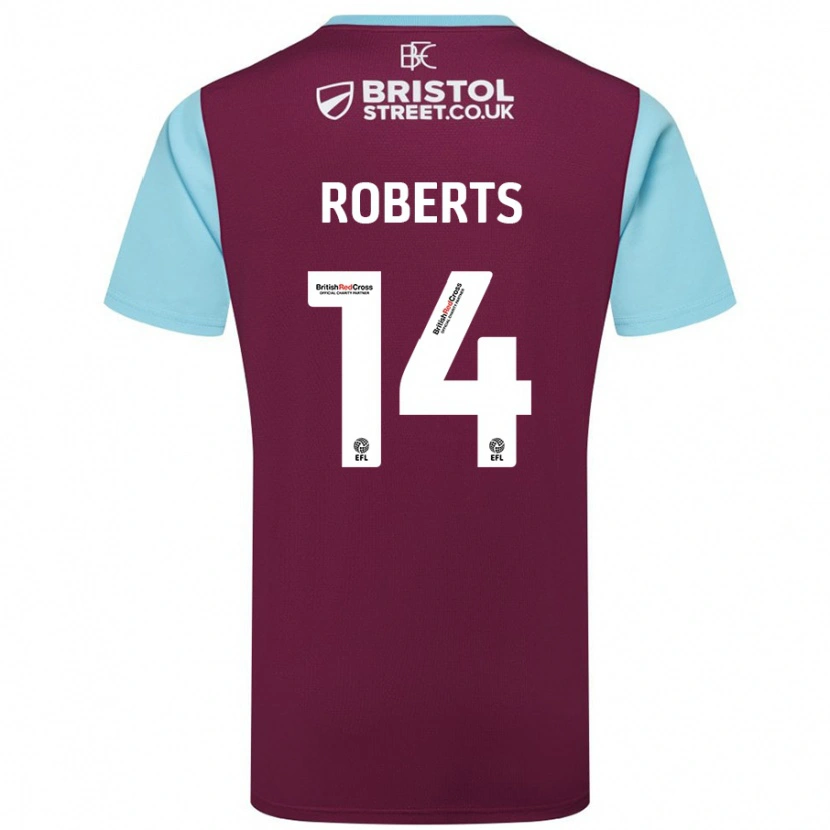 Danxen Men Connor Roberts #14 Burgundy Sky Blue Home Jersey 2024/25 T-Shirt