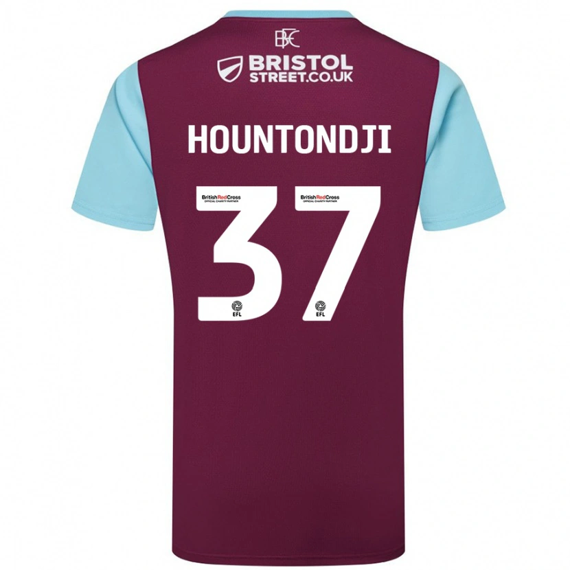 Danxen Men Andreas Hountondji #37 Burgundy Sky Blue Home Jersey 2024/25 T-Shirt