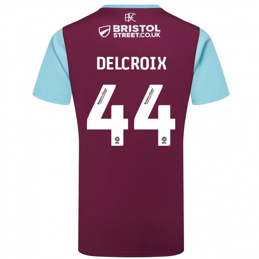 Danxen Men Hannes Delcroix #44 Burgundy Sky Blue Home Jersey 2024/25 T-Shirt
