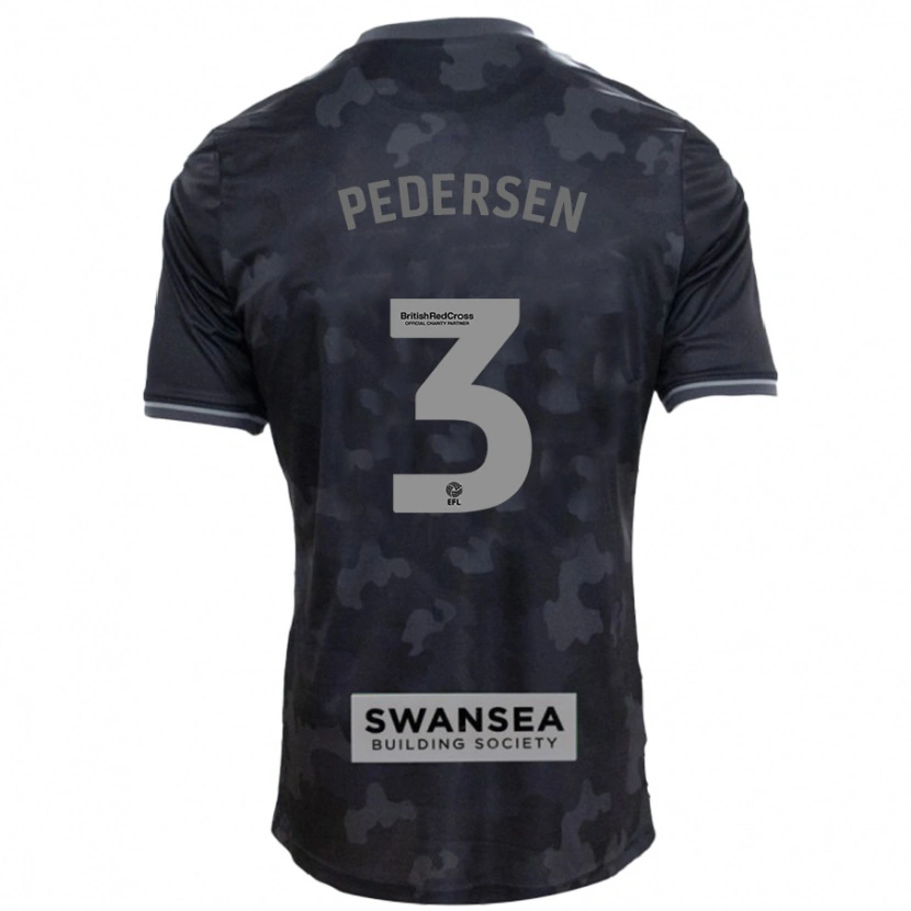 Danxen Men Kristian Pedersen #3 Black Away Jersey 2024/25 T-Shirt