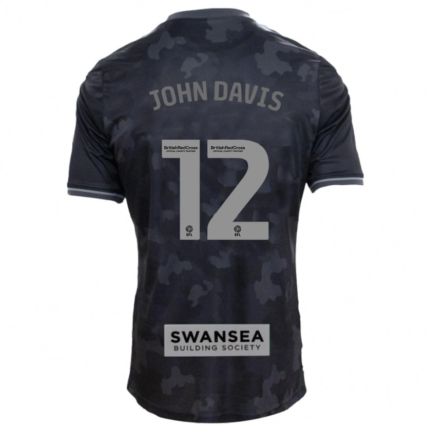Danxen Men Stacey John-Davis #12 Black Away Jersey 2024/25 T-Shirt