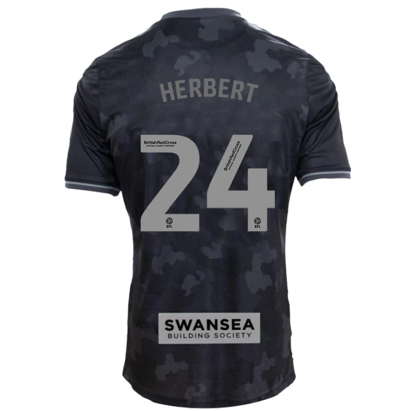 Danxen Men Chelsea Herbert #24 Black Away Jersey 2024/25 T-Shirt