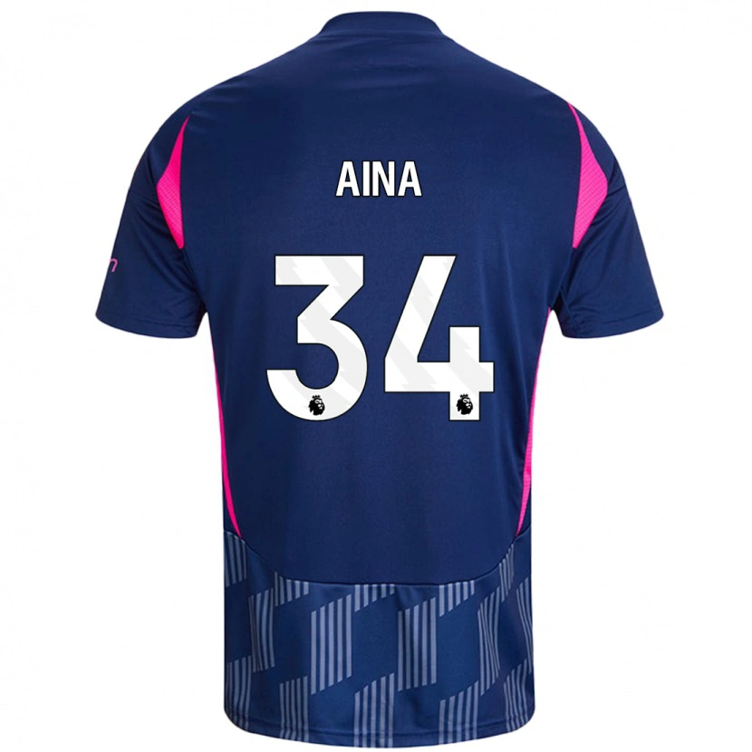 Danxen Men Ola Aina #34 Royal Blue Pink Away Jersey 2024/25 T-Shirt