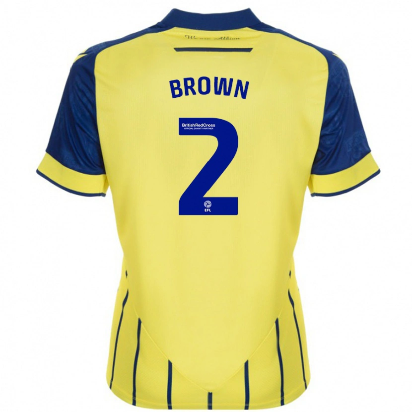 Danxen Men Ashlee Brown #2 Yellow Blue Away Jersey 2024/25 T-Shirt