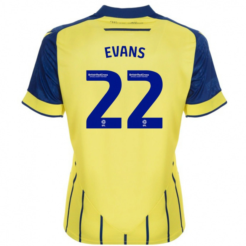 Danxen Men Kate Evans #22 Yellow Blue Away Jersey 2024/25 T-Shirt