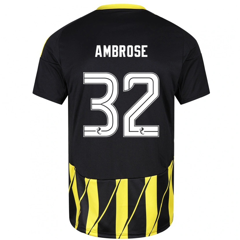 Danxen Men Peter Ambrose #32 Black Yellow Away Jersey 2024/25 T-Shirt
