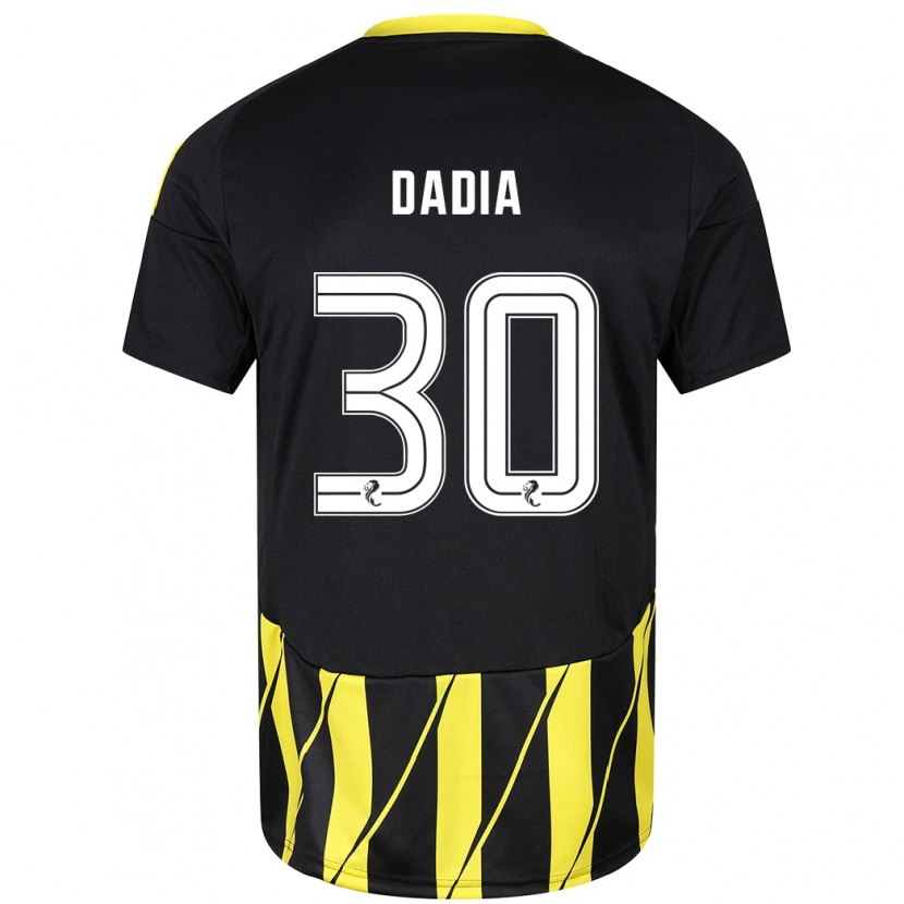 Danxen Men Or Dadia #30 Black Yellow Away Jersey 2024/25 T-Shirt