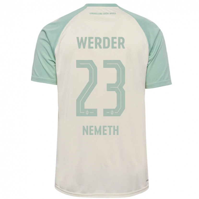 Danxen Men Hanna Németh #23 Off-White Light Green Away Jersey 2024/25 T-Shirt
