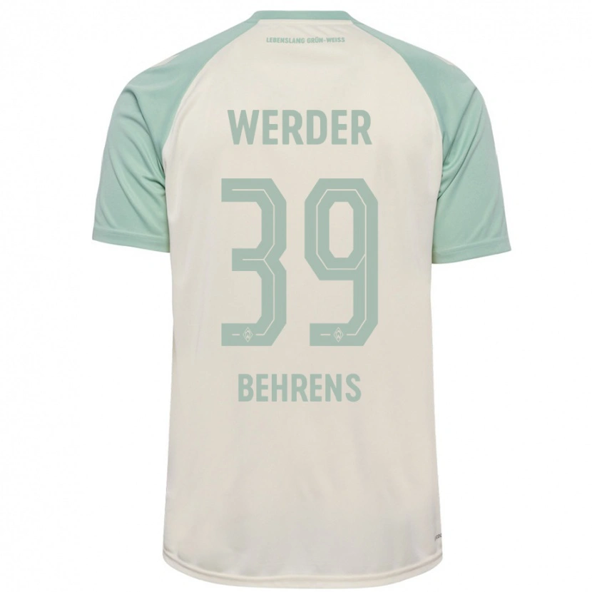 Danxen Men Jette Behrens #39 Off-White Light Green Away Jersey 2024/25 T-Shirt