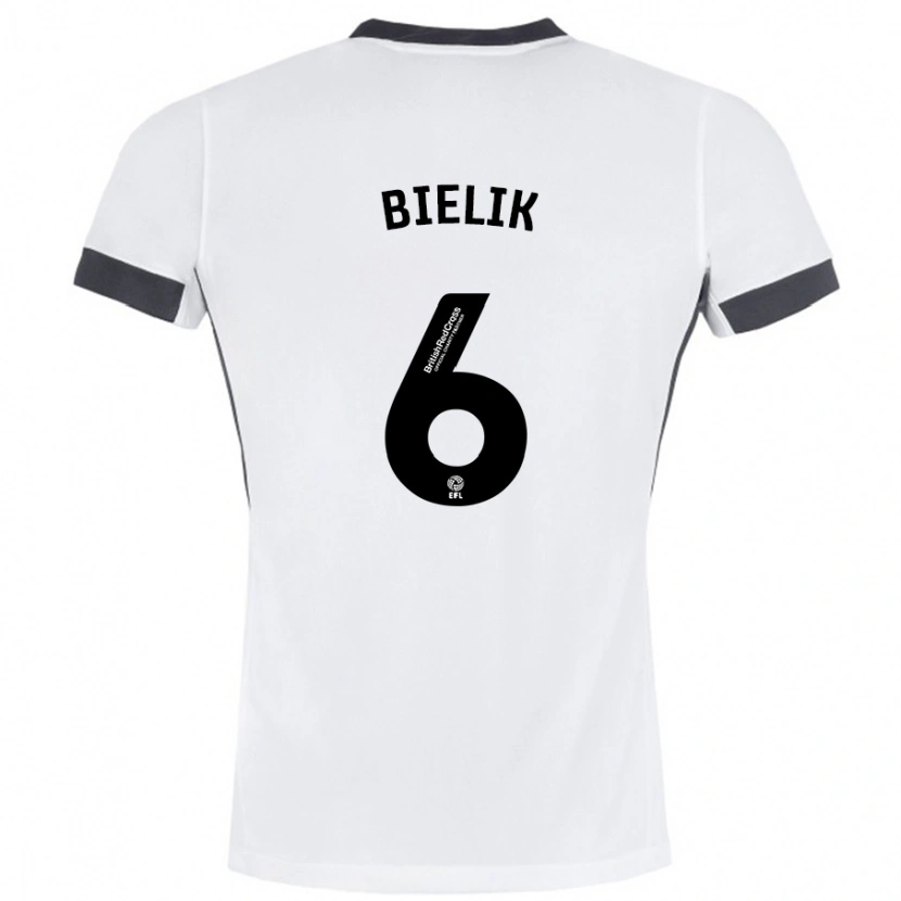Danxen Men Krystian Bielik #6 White Black Away Jersey 2024/25 T-Shirt