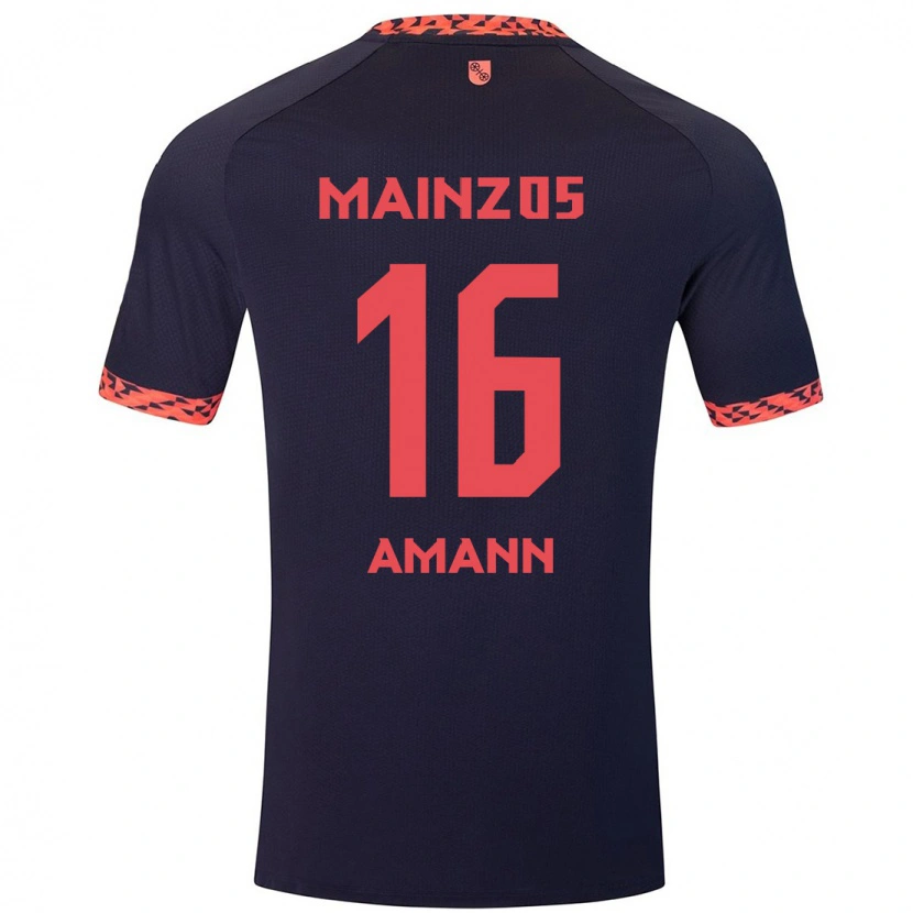 Danxen Men Jason Amann #16 Blue Coral Red Away Jersey 2024/25 T-Shirt