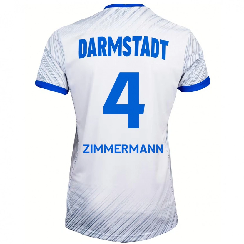 Danxen Men Christoph Zimmermann #4 White Blue Away Jersey 2024/25 T-Shirt