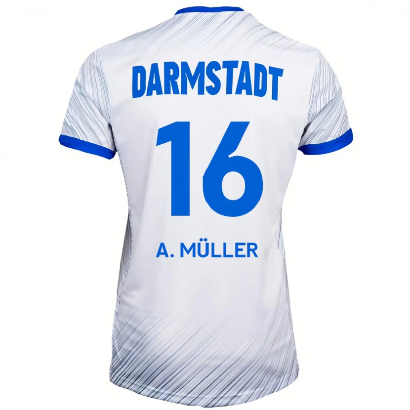 Danxen Men Andreas Müller #16 White Blue Away Jersey 2024/25 T-Shirt