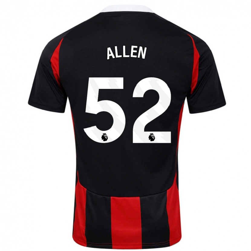 Danxen Men Michael Allen #52 Black Red Away Jersey 2024/25 T-Shirt