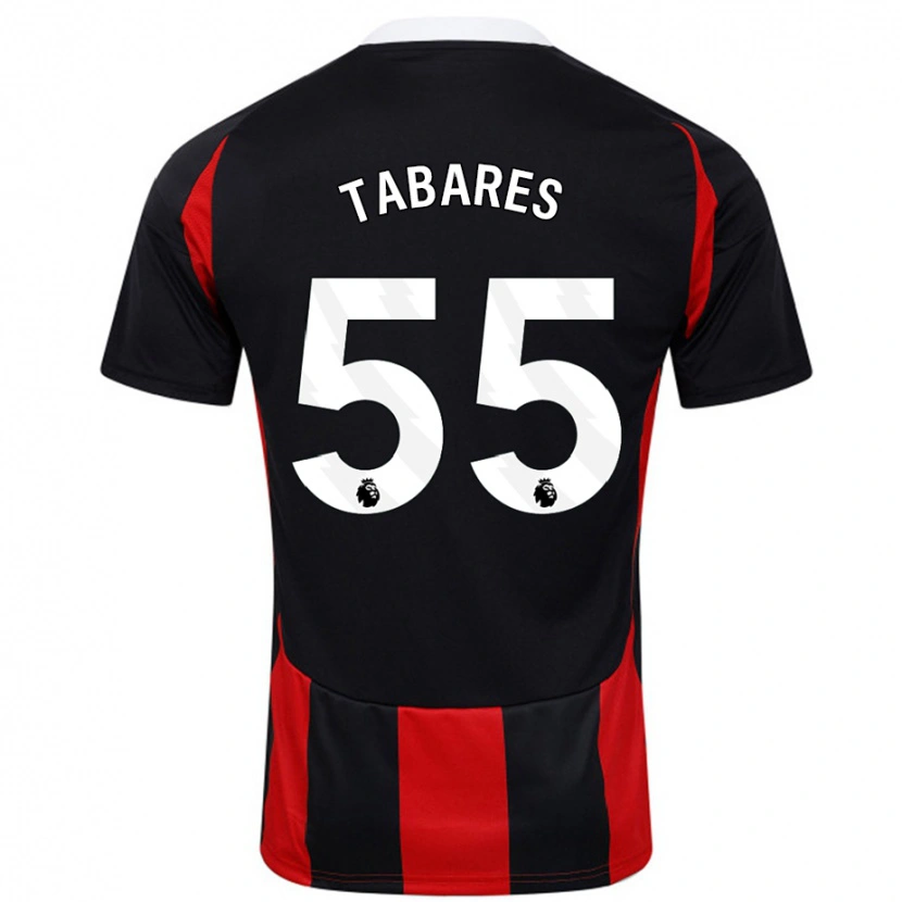 Danxen Men Samuel Tabares #55 Black Red Away Jersey 2024/25 T-Shirt