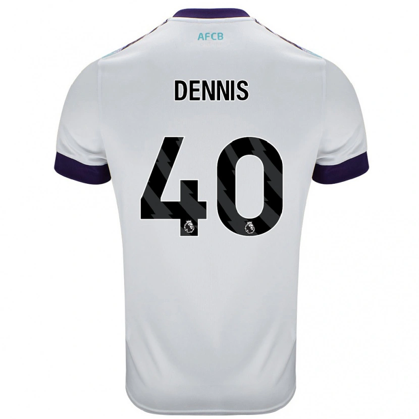 Danxen Men Will Dennis #40 White Green Purple Away Jersey 2024/25 T-Shirt