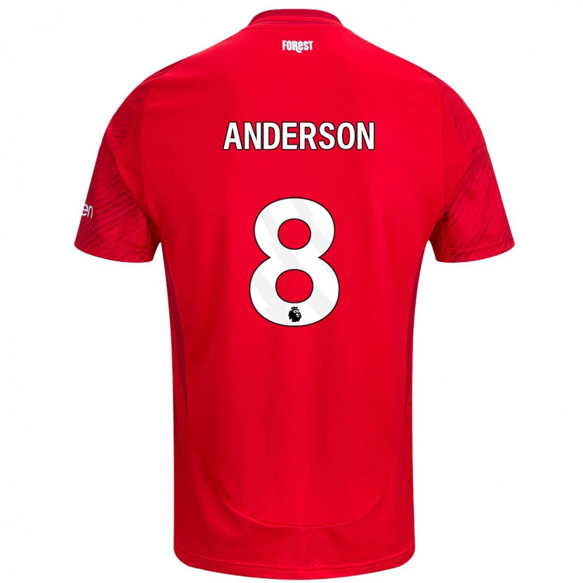 Danxen Women Elliot Anderson #8 Red White Home Jersey 2024/25 T-Shirt