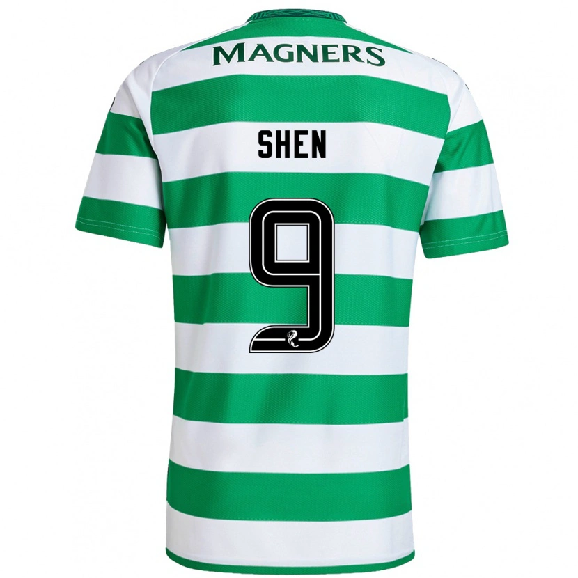 Danxen Women Shen Mengyu #9 Green White Home Jersey 2024/25 T-Shirt