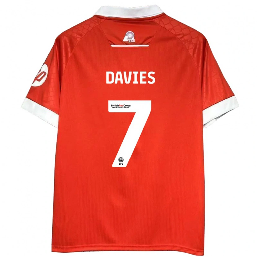 Danxen Women Jordan Davies #7 Red White Home Jersey 2024/25 T-Shirt
