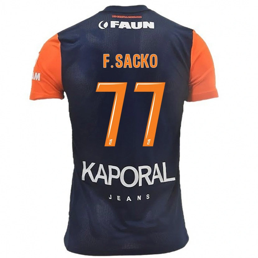 Danxen Women Falaye Sacko #77 Navy Blue Orange Home Jersey 2024/25 T-Shirt