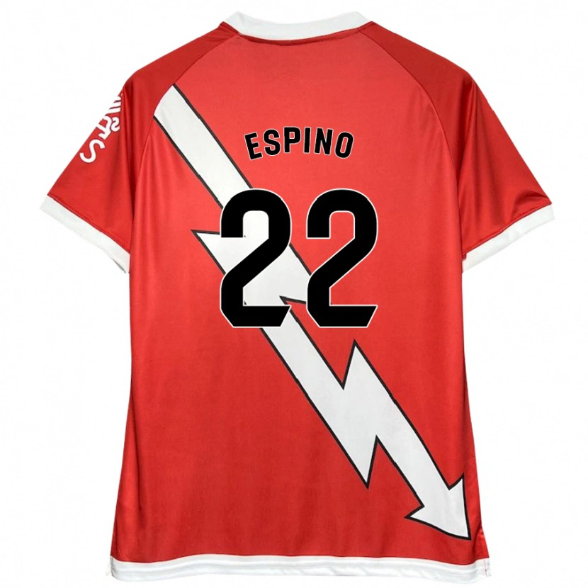 Danxen Women Alfonso Espino #22 White Red Home Jersey 2024/25 T-Shirt