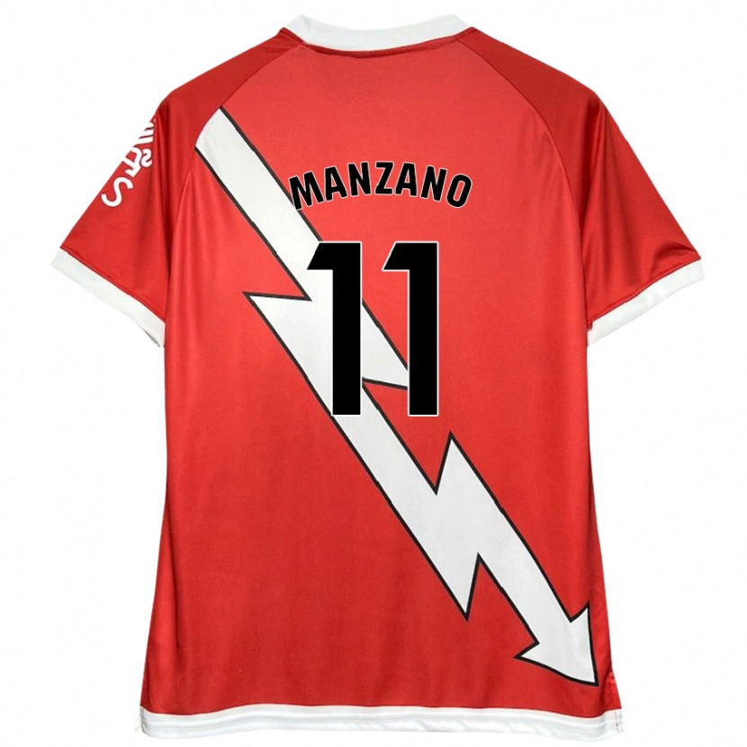 Danxen Women Sergio Manzano #11 White Red Home Jersey 2024/25 T-Shirt