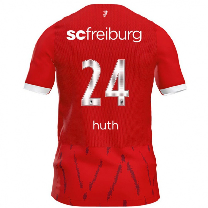 Danxen Women Jannik Huth #24 Red Home Jersey 2024/25 T-Shirt