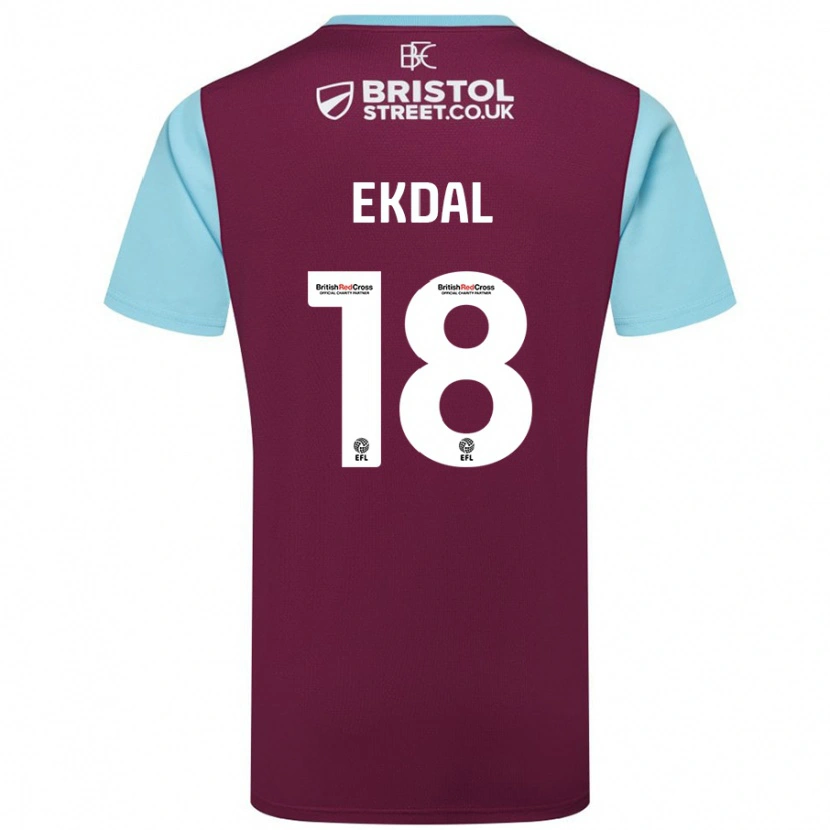 Danxen Women Hjalmar Ekdal #18 Burgundy Sky Blue Home Jersey 2024/25 T-Shirt