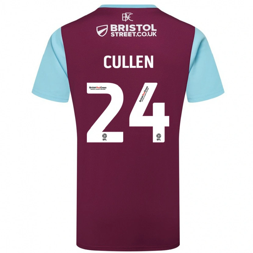 Danxen Women Josh Cullen #24 Burgundy Sky Blue Home Jersey 2024/25 T-Shirt