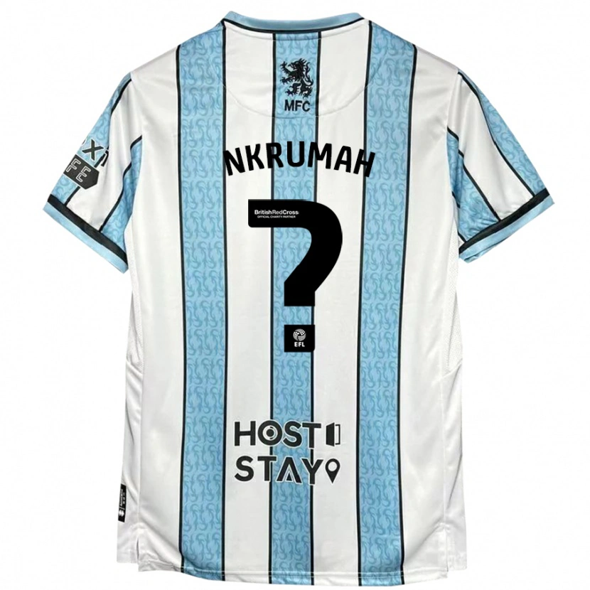 Danxen Women Daniel Nkrumah #0 White Blue Away Jersey 2024/25 T-Shirt