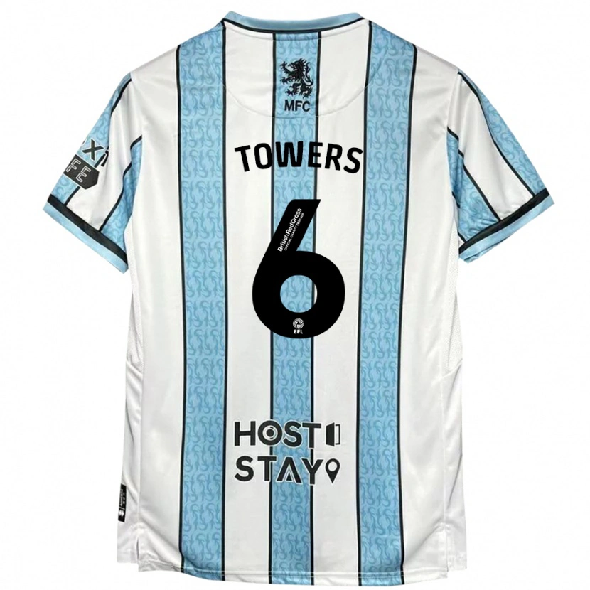 Danxen Women Abby Towers #6 White Blue Away Jersey 2024/25 T-Shirt