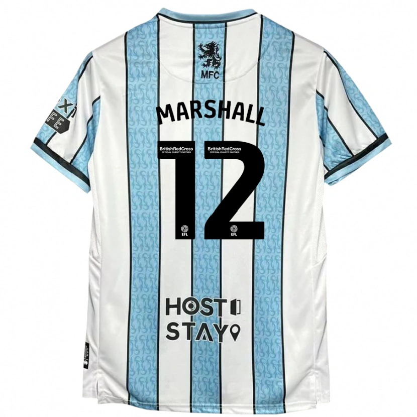 Danxen Women Eve Marshall #12 White Blue Away Jersey 2024/25 T-Shirt