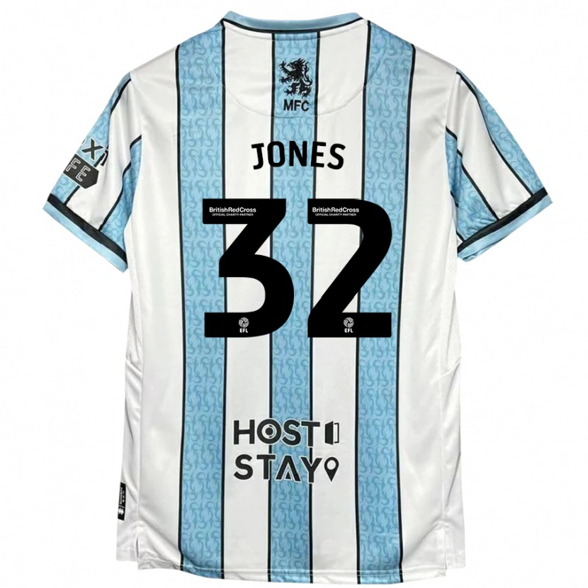 Danxen Women Jamie Jones #32 White Blue Away Jersey 2024/25 T-Shirt